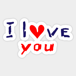 I Love You. Hand-drawn Calligraphy. Sticker